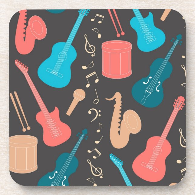 Music pattern beverage coaster (Front)
