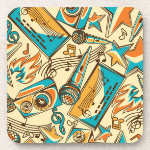 Music pattern beverage coaster