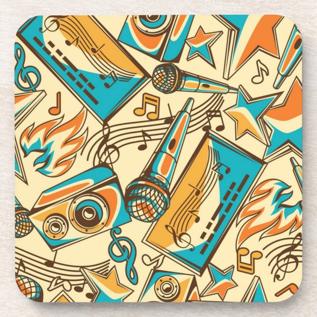 Music pattern beverage coaster (Front)