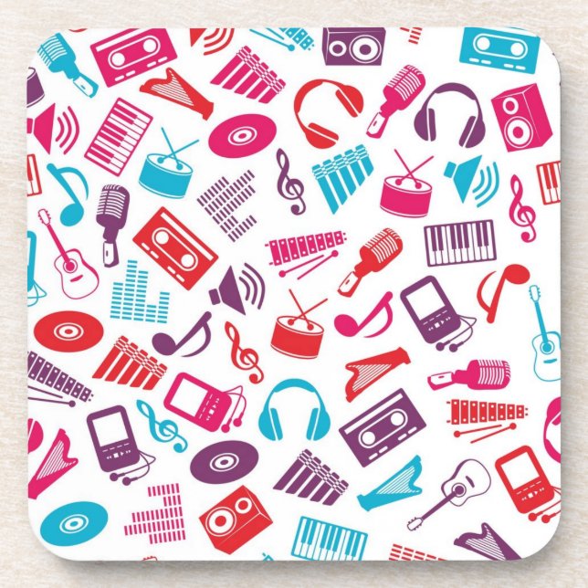 Music pattern beverage coaster (Front)