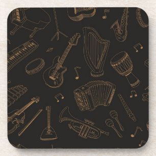 Music pattern beverage coaster