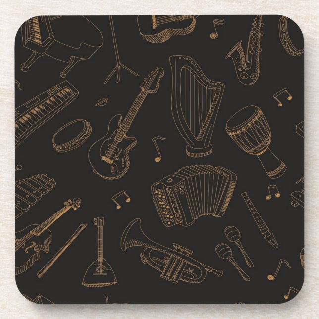 Music pattern beverage coaster (Front)