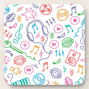 Music pattern beverage coaster