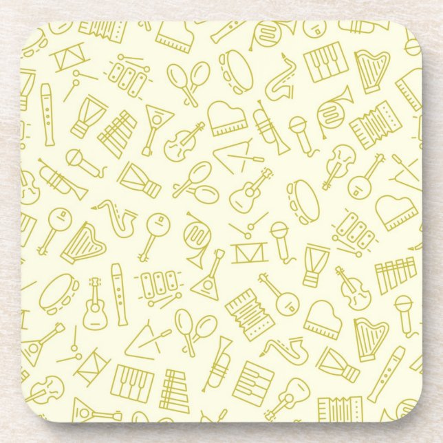 Music pattern beverage coaster (Front)