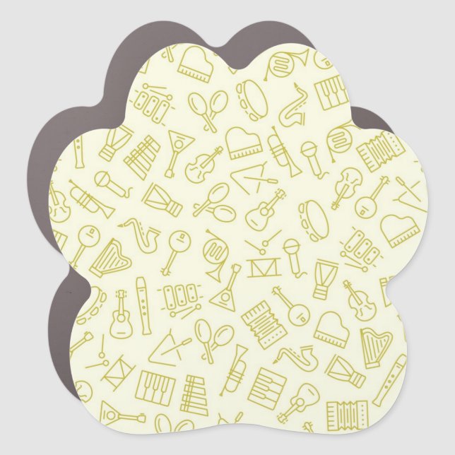 Music pattern car magnet (Front)