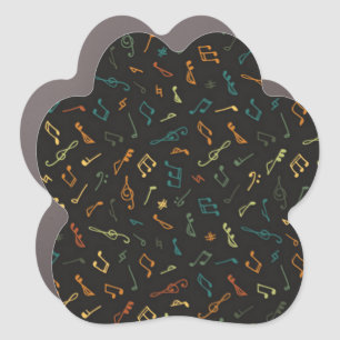 Music pattern car magnet
