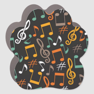 Music pattern car magnet