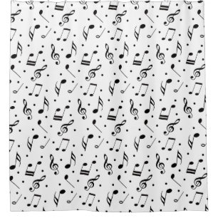 Music Pattern Elegant Musical Shower Curtain