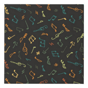 Music pattern faux canvas print