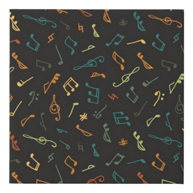 Music pattern faux canvas print (Front)