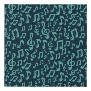 Music pattern faux canvas print