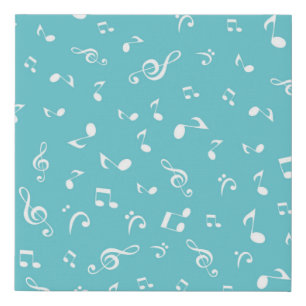 Music pattern faux canvas print