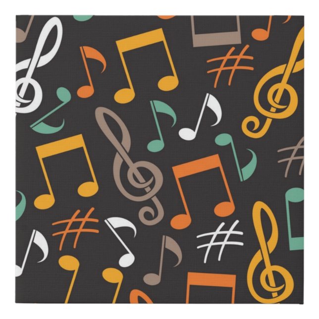 Music pattern faux canvas print (Front)