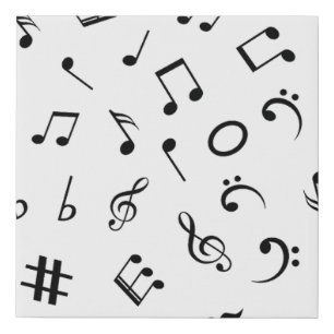 Music pattern faux canvas print