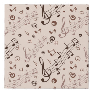 Music pattern faux canvas print