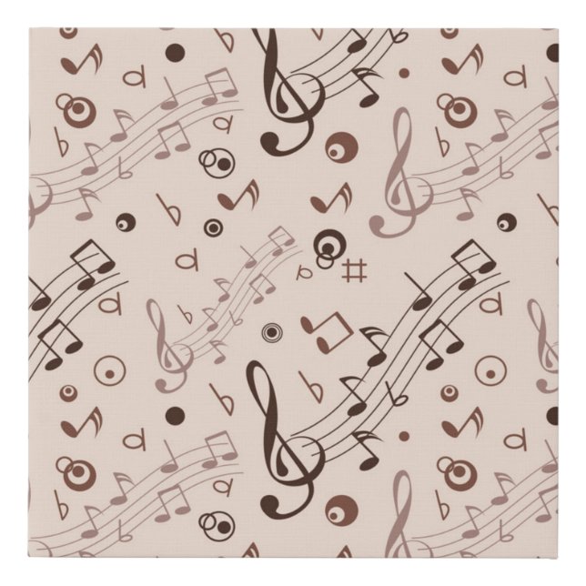 Music pattern faux canvas print (Front)