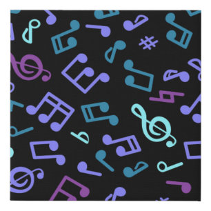 Music pattern faux canvas print
