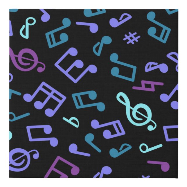 Music pattern faux canvas print (Front)