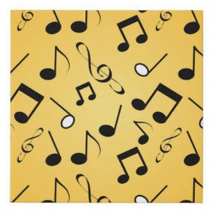 Music pattern faux canvas print