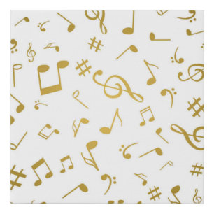 Music pattern faux canvas print