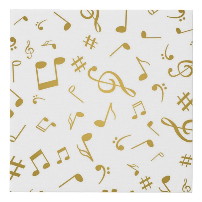 Music pattern faux canvas print (Front)