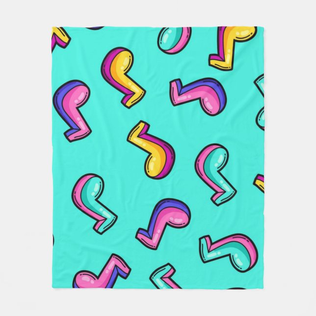 Music pattern fleece blanket (Front)