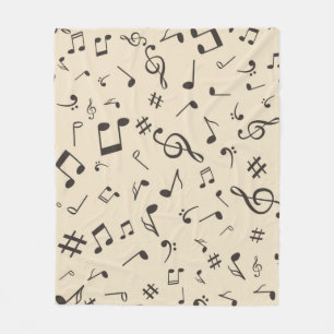 Music pattern fleece blanket