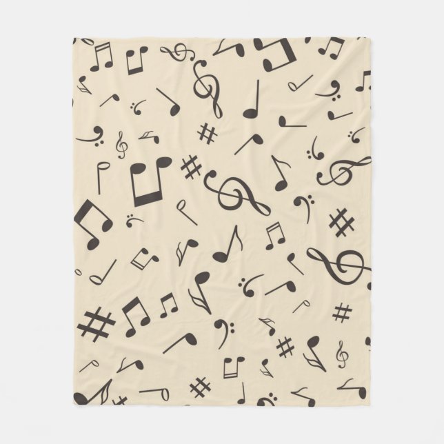 Music pattern fleece blanket (Front)
