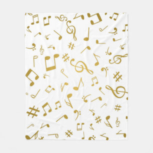 Music pattern fleece blanket