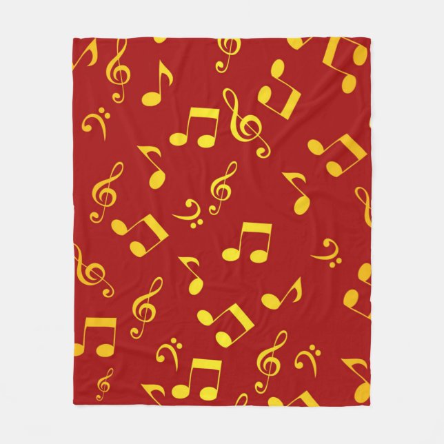 Music pattern fleece blanket