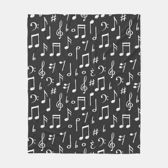 Music pattern fleece blanket (Front)