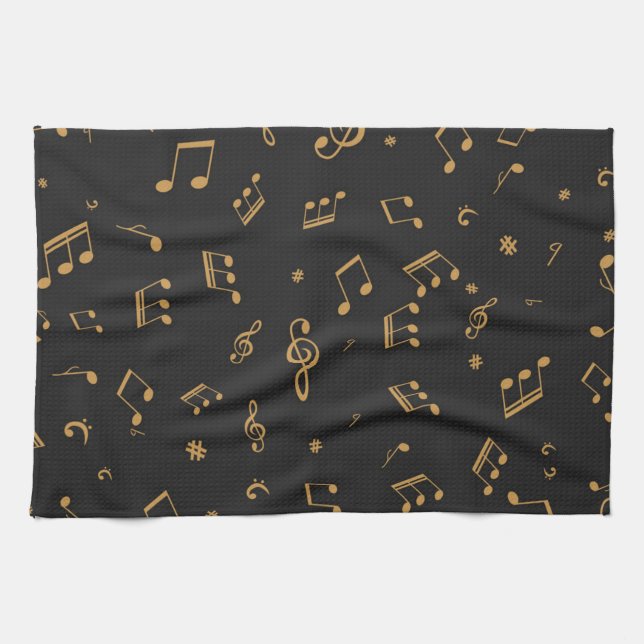 Music pattern kitchen towel (Horizontal)