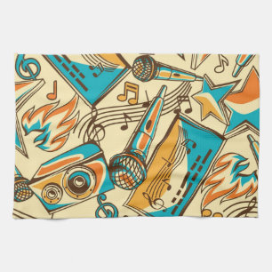 Music pattern kitchen towel