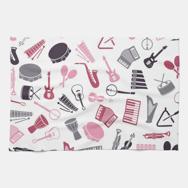 Music pattern kitchen towel (Horizontal)