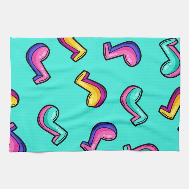 Music pattern kitchen towel (Horizontal)