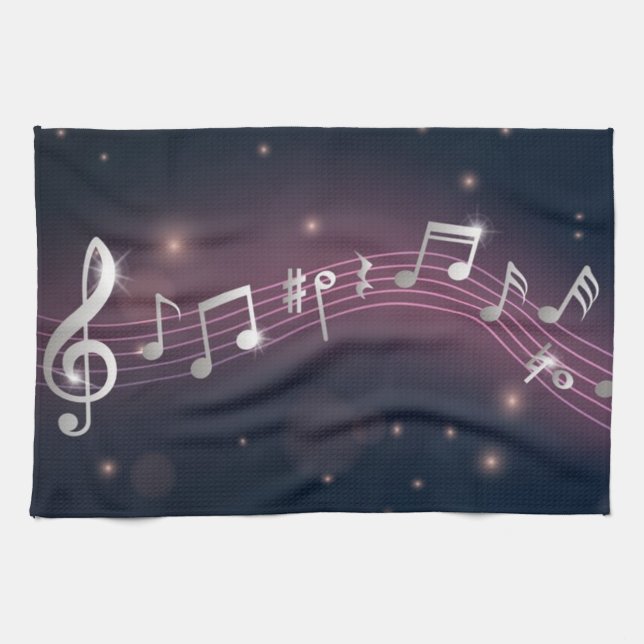 Music pattern kitchen towel (Horizontal)