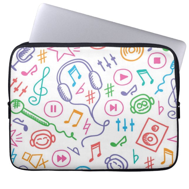 Music pattern laptop sleeve (Front)