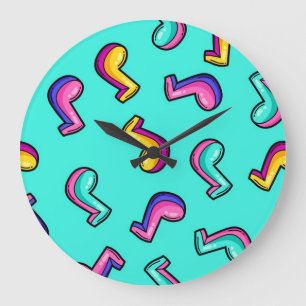 Music pattern large clock