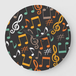 Music pattern large clock