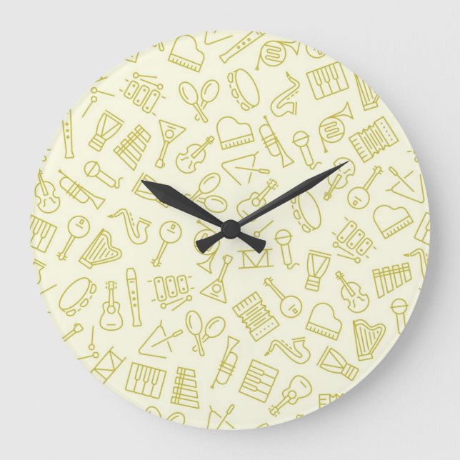 Music pattern large clock (Front)