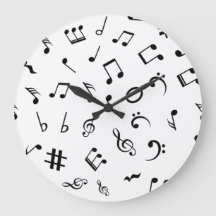 Music pattern large clock
