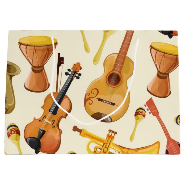 Music pattern large gift bag (Front)