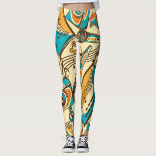 Music pattern leggings