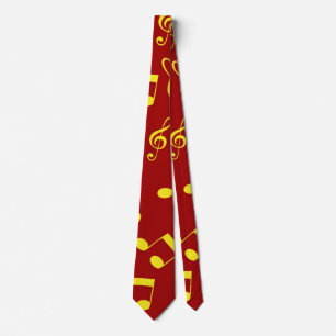 Music pattern neck tie