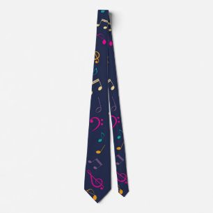 Music pattern neck tie