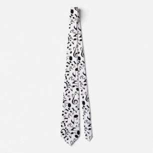 Music pattern neck tie