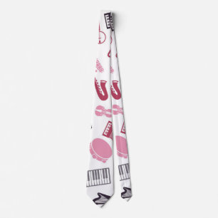 Music pattern neck tie