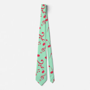 Music pattern neck tie