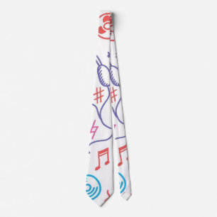 Music pattern neck tie
