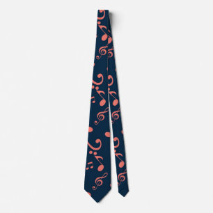 Music pattern neck tie